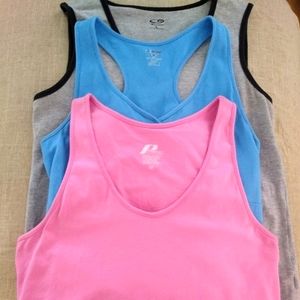 Set of Three Activewear Tanks, Size M